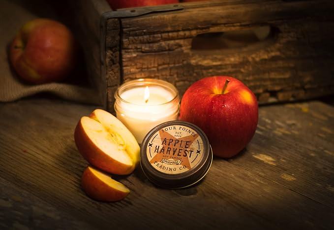 Apple Harvest 4 Oz Scented Soy Aromatherapy Candle w/Jar