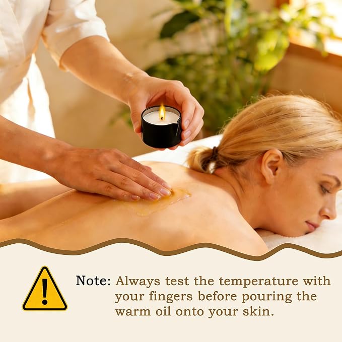 6 Pack Low Temperature Massage Oil Candle Set - Soy Wax that Melts Into Skin Nourishing Body Oil Massage Candle for Home Spa, Massage Therapy, Relaxation - Natural- 2.35 oz Each