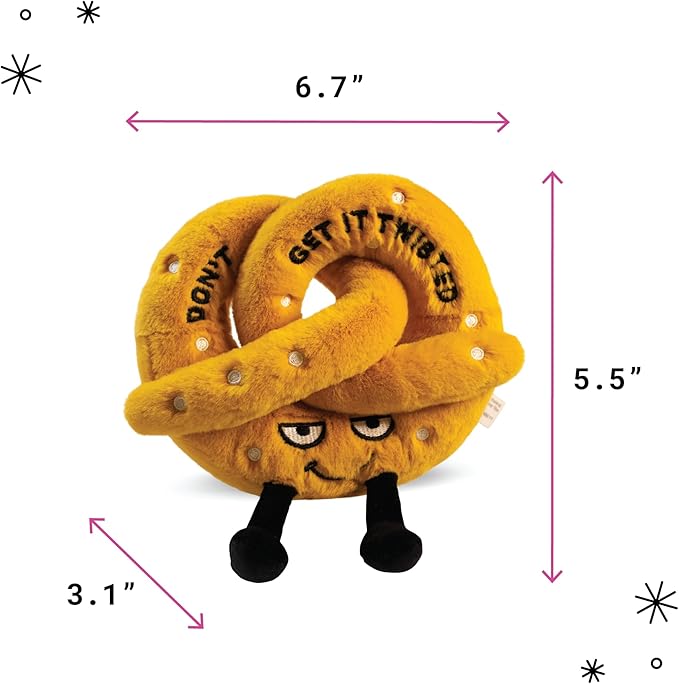 Pretzal Plushie - Don't Get It Twisted Sassy Preztal Plush, Funny & Cute Food Plush Toy for Gifting