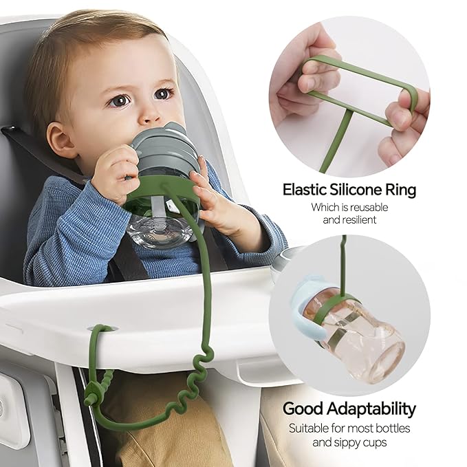 Toy Straps for Baby – 5 Pack Adjustable Silicone Toy Straps for Baby and Sippy Cup Straps for Strollers, High Chairs, Cribs, Car Seats, Food Grade Silicone, BPA Free, Multi Colors