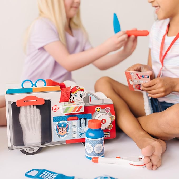 Melissa & Doug PAW Patrol Marshall's Wooden Rescue EMT Caddy (14 Pieces)