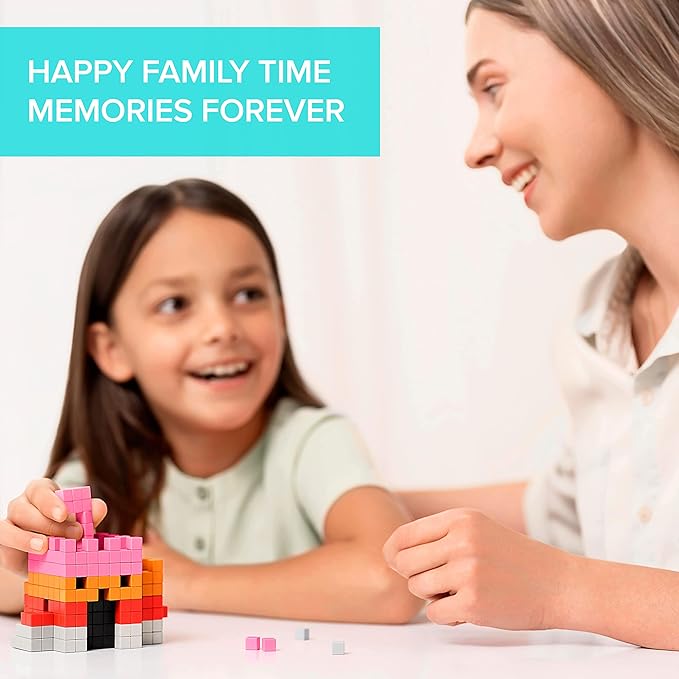 PIXIO RETROFUTURISM - Tiny Magnetic Blocks Building Toy in The Pixel Art Style with Free App - 5/16" Plastic Cubes with 6 Magnets Inside - Open Ended Toy - Creativity Toy for Ages 6+ - 60pcs
