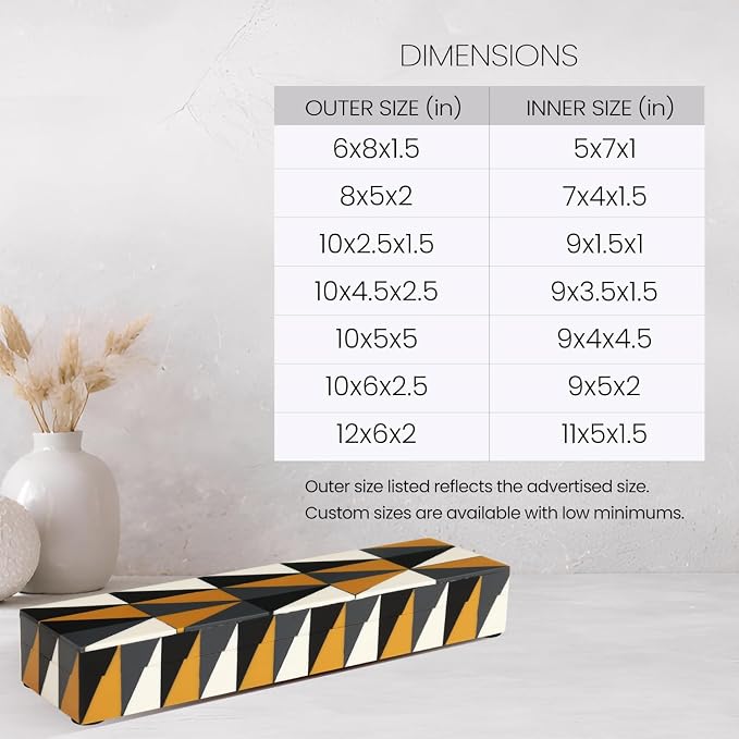 Handicrafts Home Decorative Storage Box with Lid, Decorative Remote Control Box, Slim Coffee Table Storage Box, Decorative Box for Shelf, Desk & Living Room Decor, Puzzle Guild 10 x 2.5 x 1.5 Inch