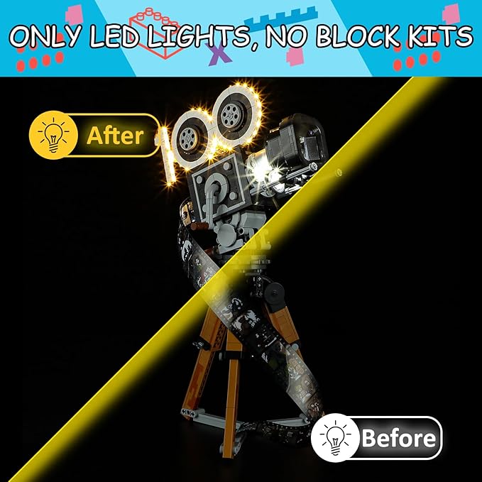 LED Light Kit for Lego 43230 Walt Disney Tribute Camera Set, Compatible with Lego 43230 Building Blocks Model(Not Include Blocks Set)