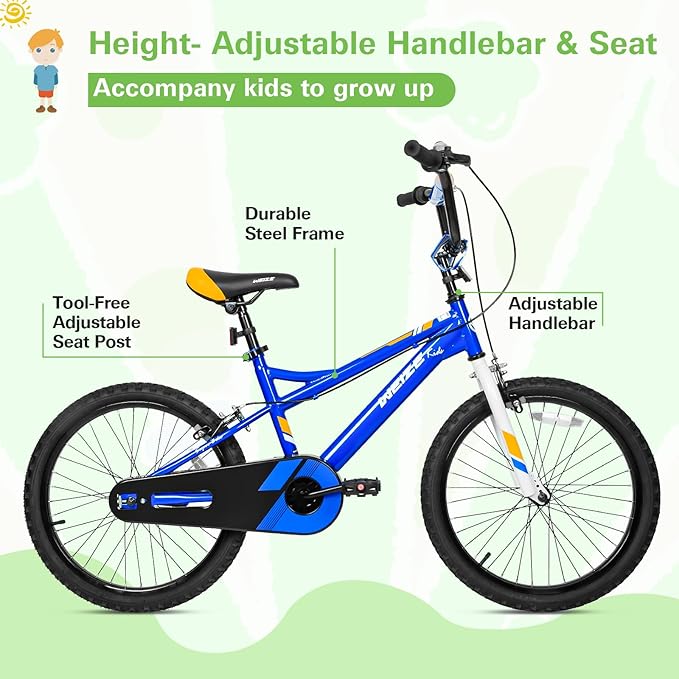 WEIZE Kids Bike,14 16 20 Inch Children Bicycle for Boys Girls Ages 3-12 Years Old, Rider Height 32-60 Inch, Coaster Brake, Multiple Color Options