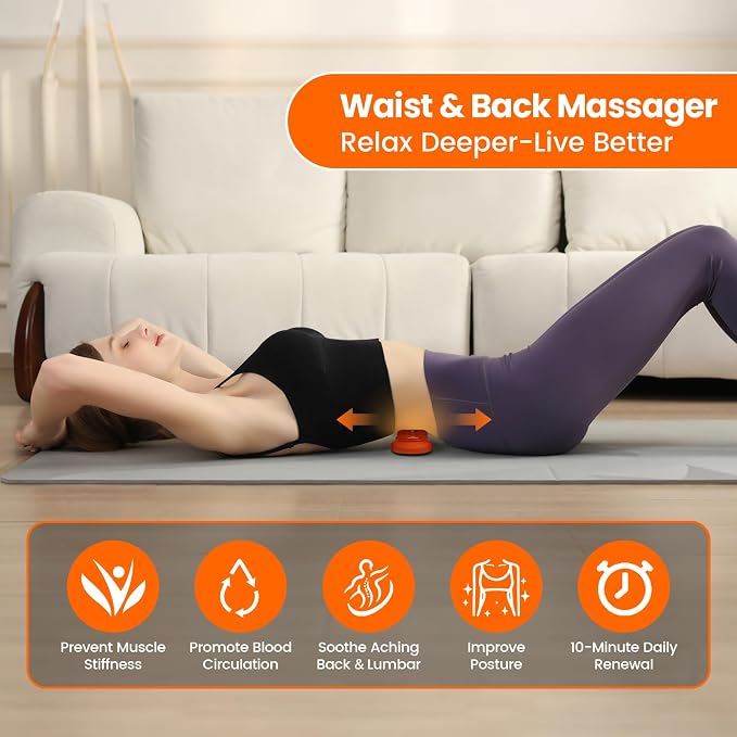 Manual Back Massager, Trigger Point Tool for Back Stretching | 4 Bumps Penetrate Deep Tissue，Prevent Muscle Stiffness，Improve Posture，Full Body Massage，lightweight 3.9 oz，portable