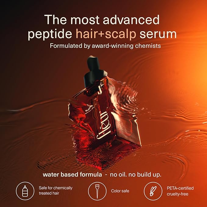 Bloom Clinically Proven Copper GHK-CU Peptide Hair Serum for Hair Growth - Non-Greasy & Lightweight Advanced Multi Copper Peptides for Thinning Hair - Made in USA - 3-Pack for 3 Months Supply