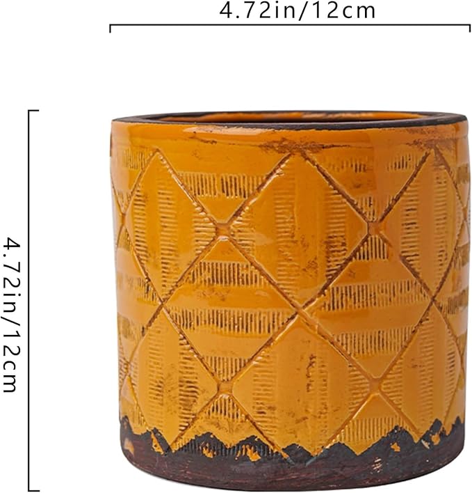 Vases for Flowers Ceramic Plant Pot Handmade Terracotta Planter Indoor Outdoor Round Flower Home Decor