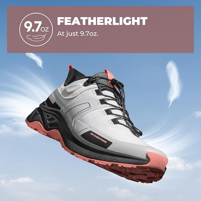 NORTIV 8 Women's Lightweight Hiking Shoes Quick Lace | Outdoor Fashion Sneakers For Hiking Walking Travel And Daily Wear With Quick Lace Design Lightweight Comfort Gladiator