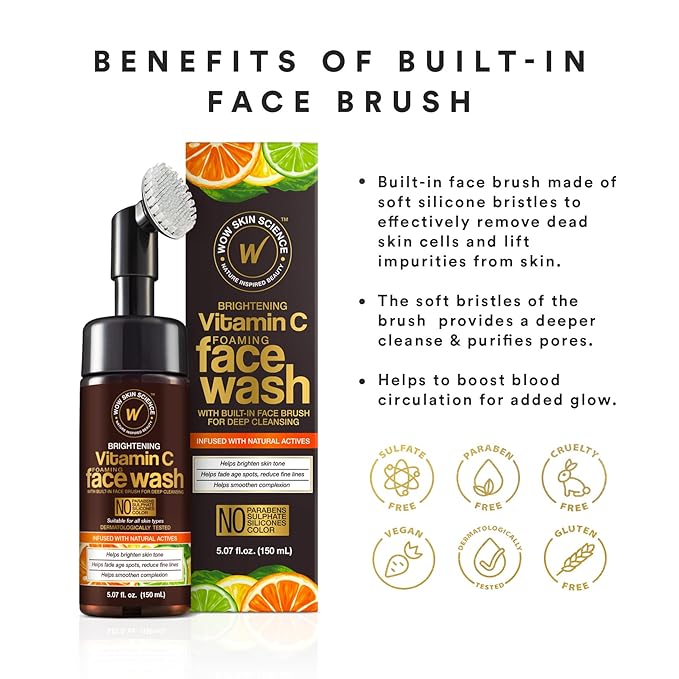 WOW Skin Science Vitamin C Face Wash & Brush 5.07 oz