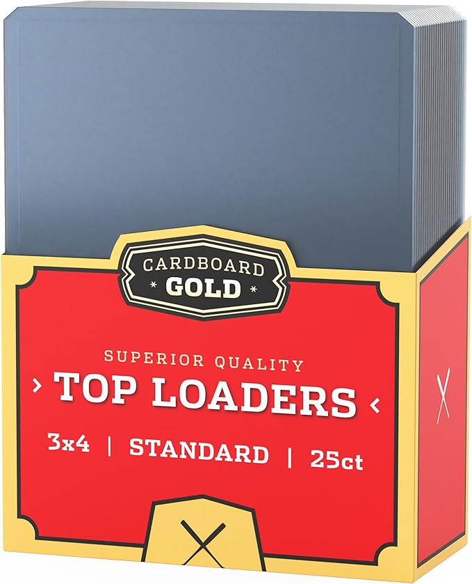 Cardboard Gold - 35pt Top Loaders for Cards - 25 Count - Premium 3x4 Inch Trading Card Toploaders - Protect Your Baseball and Sports Cards with These Crystal Clear Hard Plastic Sleeves Protectors