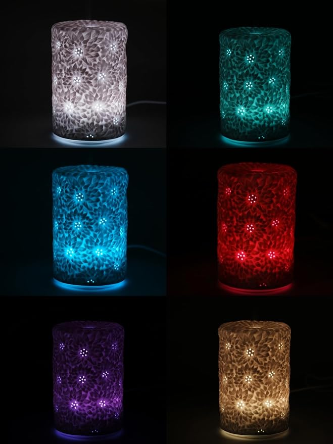 Ceramic Essential Oil Diffusers,Small Cute for Office, Home for Aromatherapy,Bedroom Humidifier Air Fragrance,Room Scent, Smell,Light Decor para Casa De Essentials Aesthetic Aroma (D)