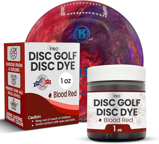 Pro Chemical Disc Golf Dye Kit (Blood Red DGD378) | Creat Beautiful Designs with Tie Dye Powder | Great Disc Golf Accessories for Men | 1oz Containers | Best Results on Premium Plastics like ESP, Star