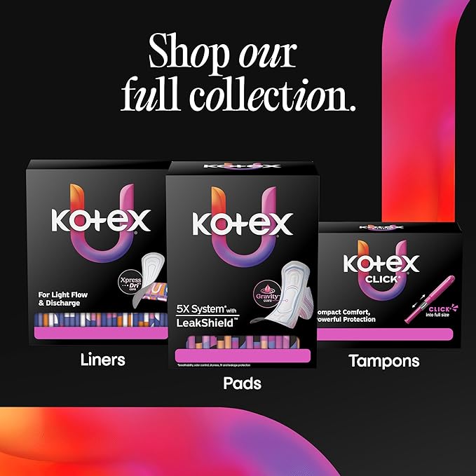 Kotex Absorbent Wrapped Liners, Light Absorbency, Regular Length, 50 Count (Packaging May Vary)