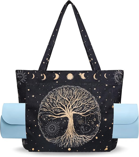 Yoga Mat Bag Yoga Bags and Carriers Fits All Your Stuff Yoga Tote Bag with Zipper Pocket Yoga Mat Carrier Pilates Bag Take in Out Mat Easily