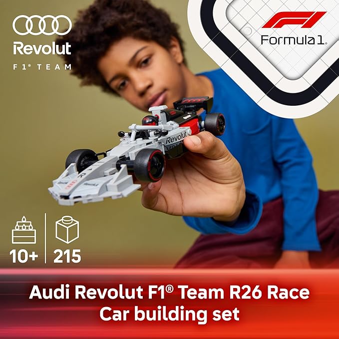 LEGO Speed Champions Audi Revolut F1 Team R26 Race Car Toy - Building Sets for Boys & Girls, Ages 10+ - F1 Car Kit for Display or Play - Gift for Birthdays - 77259