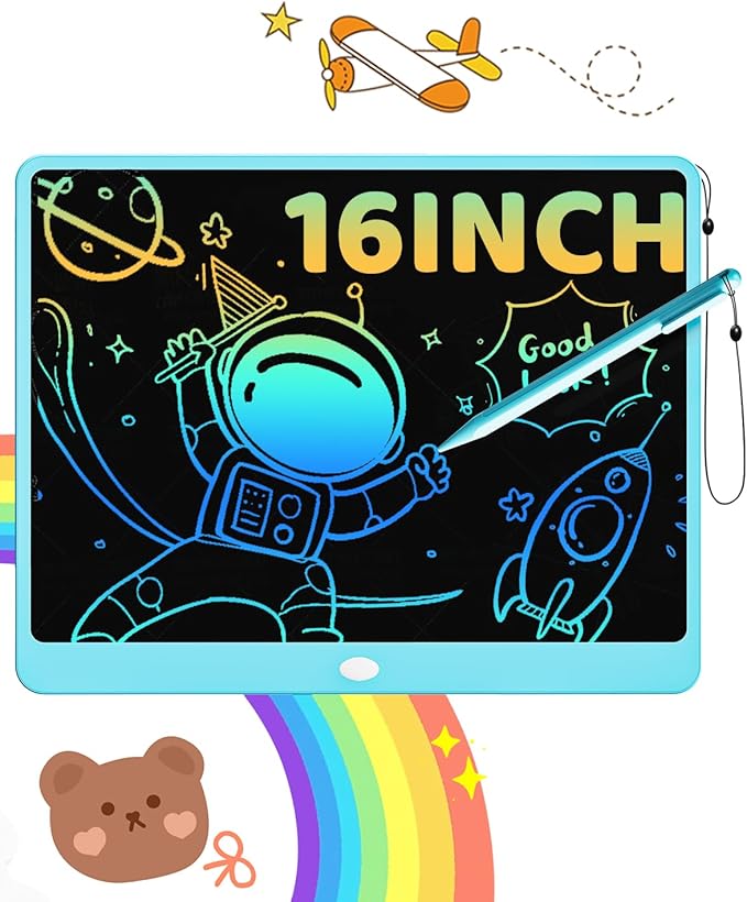 ORSEN LCD Writing Tablet 16 inch - Kids Doodle Board Colorful Drawing Pad Toys for Ages 3-12 Girls Boys Toddler Birthday Gifts, Blue