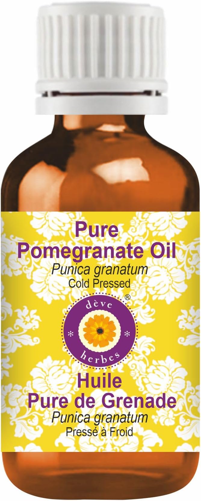 Deve Herbes Pomegranate Oil (Punica granatum) | Cold Pressed | Pure | Natural | Undiluted | for Diluting Essential Oils | for Skin & Massage | Non-Sticky| Lightweight| Men & Women | 30ml (1 oz)