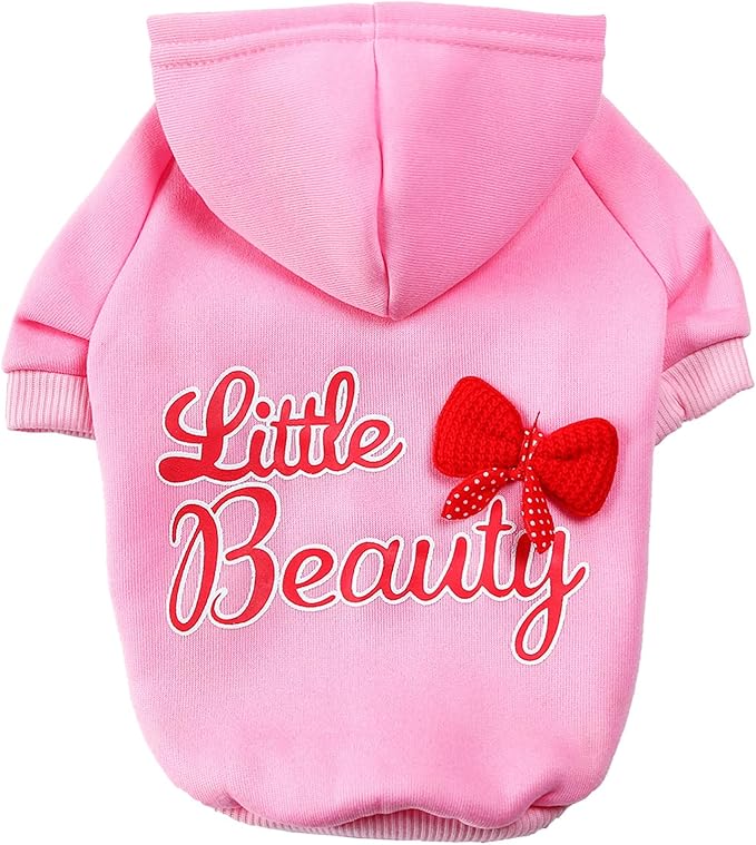 Jecikelon Winter Dog Hoodie Sweatshirts Warm Clothes for Small Dogs Chihuahua Coat Puppy Clothing Cat Custume (XX-Small, Y01-Pink)