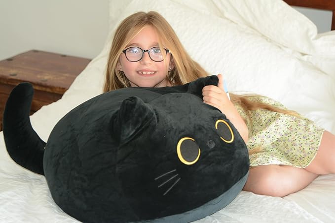 29-inch Jumbo Black Cat Plush Design - Squishy Cuddly & Fun - Ideal Gift for Family Members - Exceptional & Exclusive Size