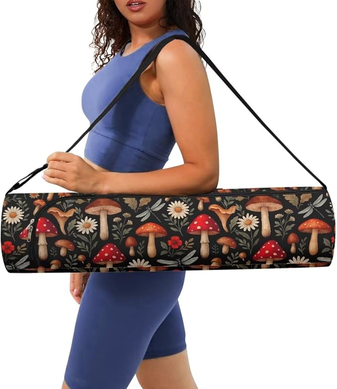Yoga Mat Bag with Adjustable Shoulder Strap and Handle Zipper, 30in Wide x 6.3in Diameter for Yoga Mat Storage