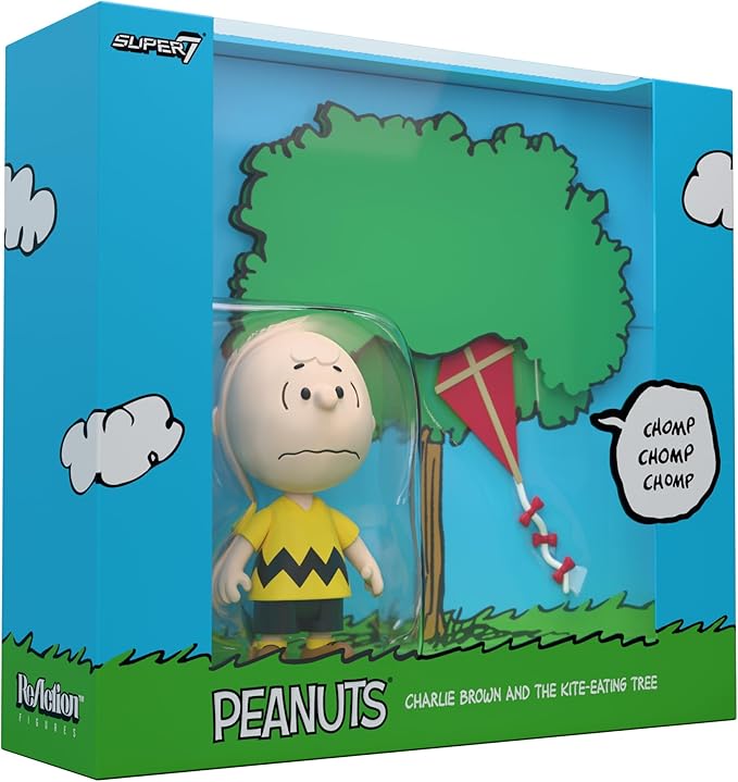 Super7 Peanuts Reaction Figures - Charlie Brown and The Kite-Eating Tree (Diorama Box) Action Figure