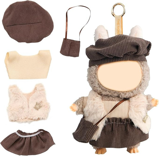 Coolcandy 17cm Doll Clothes for Doll, Fashionable Dolls Outfit with Accessories Suit, Stylish Adorable Dolls Clothes Set, Soft Fabric, Detailed Stitching(Doll Not Included)