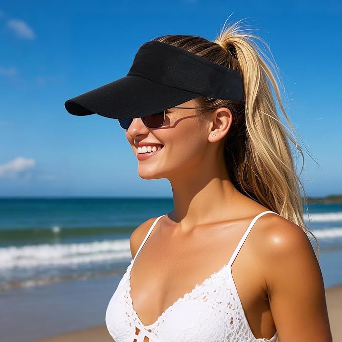 choyaxo 3pcs Sun Visor Hats UV Protection Beach Hats Golf Caps for Men Women Summer Beach Pool Sports Golf