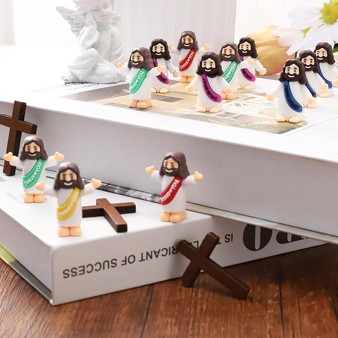 60PCS Little Jesus Figures Mini Jesus Figures Hide and Seek Religious Party Favors Sunday School Easter Egg Stuffers