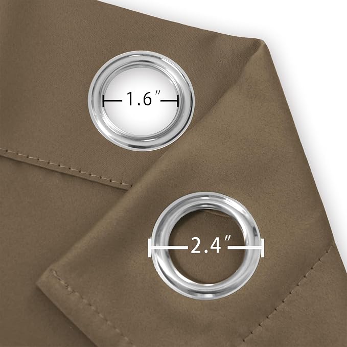 LEMOMO Brown Thermal Blackout Curtains/52 x 54 Inch/Set of 2 Panels Room Darkening Curtains for Bedroom