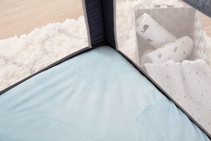 American Baby Company Heavenly Soft Chenille Fitted Pack N Play Playard Sheet 27" x 39", Warm and Cozy Chenille Pack and Play Sheet, Blue, for Boys and Girls, Fits Most Mini Crib Mattresses