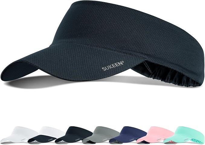 Sukeen Cooling Stretchy Sun Visor for Women Men UV Protection Cooling Hat | Lightweight quick-dry free size vizor with instant cooling, sports visor hat for golf, tennis, cycling, running, pickleball