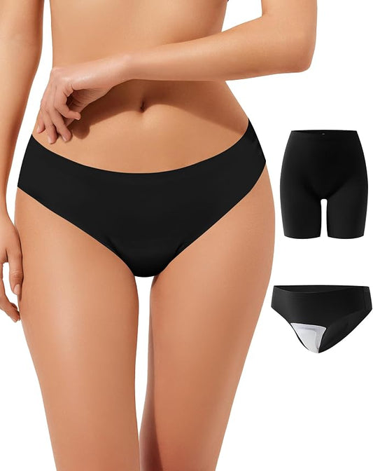 LEVAO Seamless Thongs for Women Invisible Toe Thong No Show Camel Proof Underwear Thong Panty Liners Workout G-Strings