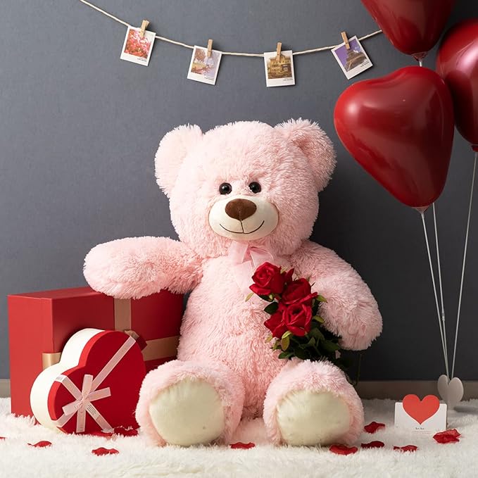 HollyHOME Big Teddy Bear Large Teddy Bear Stuffed Animal Birthday Valentines Day Plush for Kids and Girlfriend 36 inch Pink