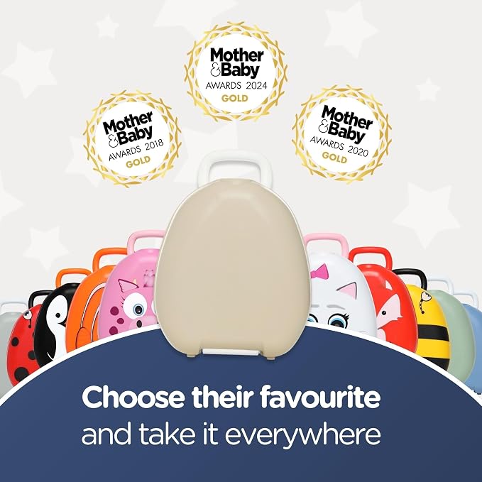 My Carry Potty - Natural Beige Travel Potty, Award-Winning Portable Toddler Toilet Seat for Kids to Take Everywhere