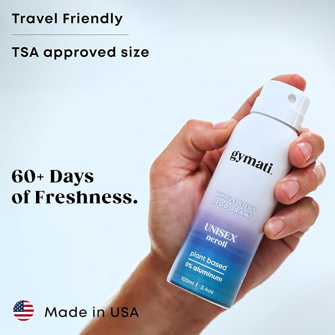 Gymati Natural Deodorant Body Spray – Aluminum-Free, Plant-Based Blend with Aloe & Zinc, Long-Lasting Odor Protection, Luxury-Inspired Scent Men & Unisex, Pack of 2