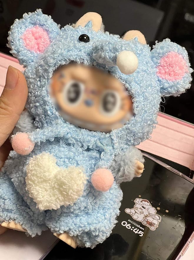17cm Doll Clothes Accessories for 17cm Dolls Outfits Clothes Cute Stylish Set NO Doll (Blue Elephant)