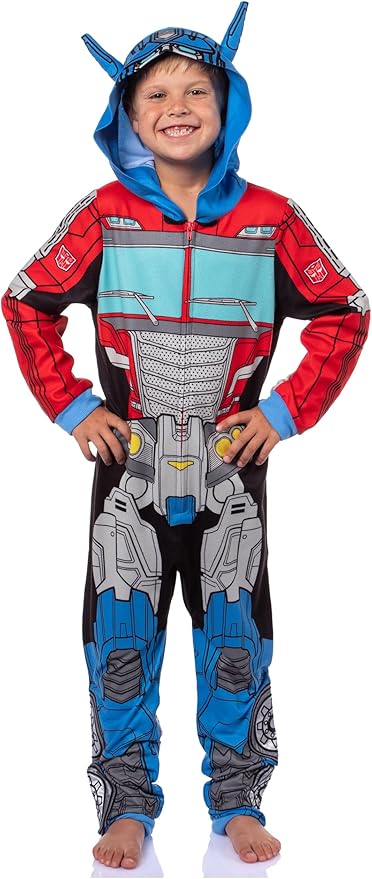 Transformers Boys' Retro Union Suit One Piece Pajama Outfit - Optimus Prime and Bumblebee Styles Available