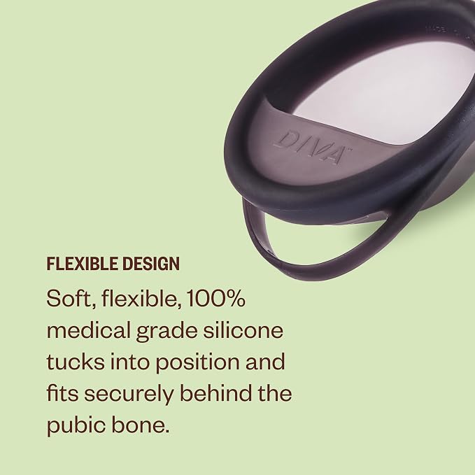 Diva Disc - Comfortable, Reusable Menstrual Disc with Leakproof Shield - for Up to 12 Hours of Continuous Wear - 100% Medical Grade Silicone - Holds 7 Tampons of Flow - One Size Fits Most