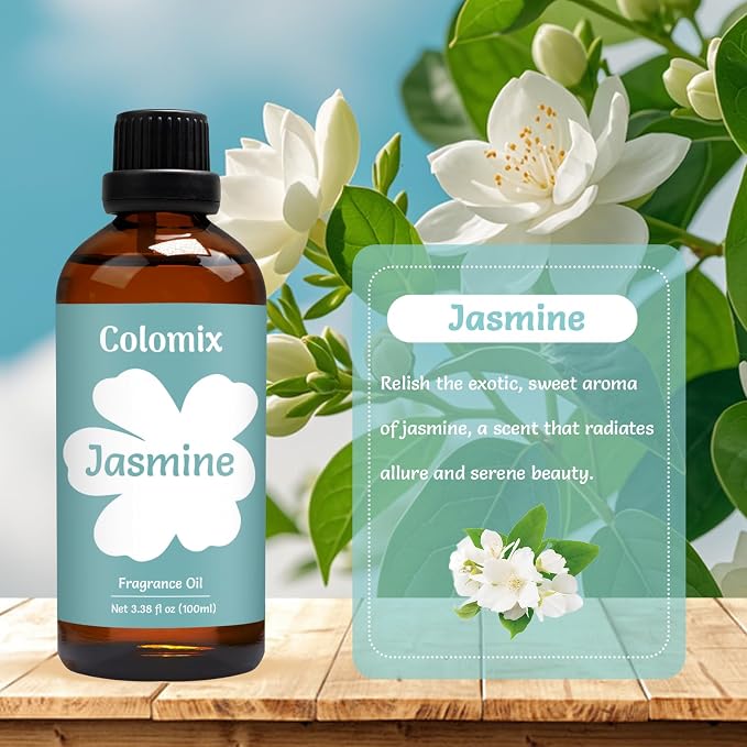 3.38 Fl.Oz Fragrance Oil, Premium Jasmine Oil for Soap Supplies, Candle Making and More DIY Projects, Essential Oils for Diffusers for Home, Soft Floral Scent Oils, Spring Aroma Oil Gifts