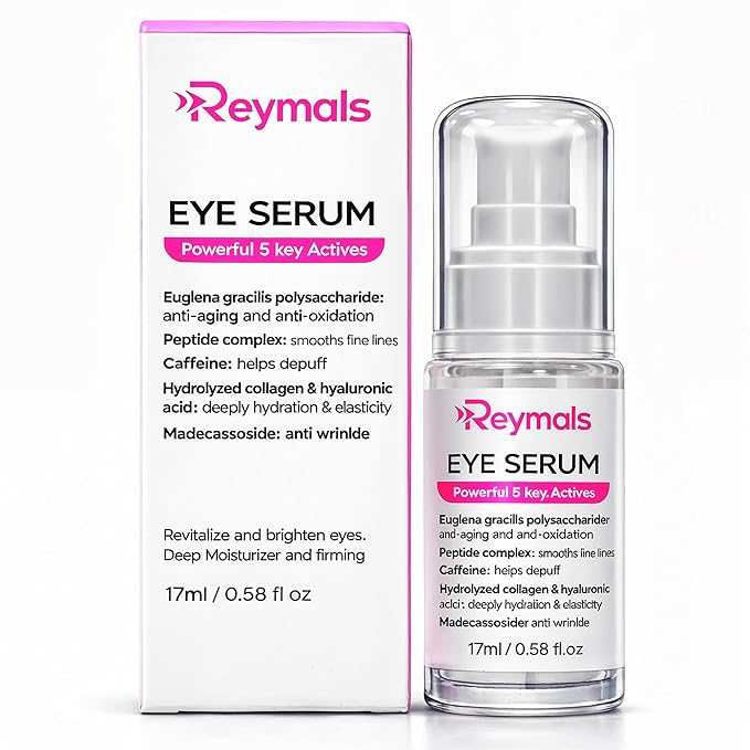 Eye Serum for Dark Circles and Puffiness, Multi Peptide and Caffeine Under Eye Treatment for Eye Bags, Wrinkles and Fine Lines, Anti Aging Firming and Tightening Formula, 0.58 Fl Oz