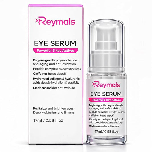 Eye Serum for Dark Circles and Puffiness, Multi Peptide and Caffeine Under Eye Treatment for Eye Bags, Wrinkles and Fine Lines, Anti Aging Firming and Tightening Formula, 0.58 Fl Oz