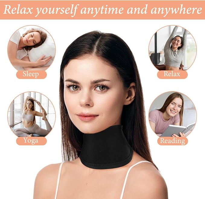 ElevateTech Castor Oil Pack for Thyroid Neck, 3 Pcs Reusable Organic Castor Oil Neck Wrap Compress Packs Comfort Flannel for Women Men Necks Care, Anti Oils Leak, Oils Not Included (White, Khaki,Black