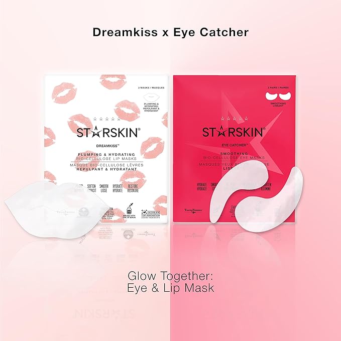 STARSKIN Eye Catcher 2 Pairs, Bio-Cellulose Under Eye Patches, for Dark Circles, Wrinkles, Eye Bags & Puffy Eyes, Brightening & Refining Under Eye Treatment, Korean Skincare
