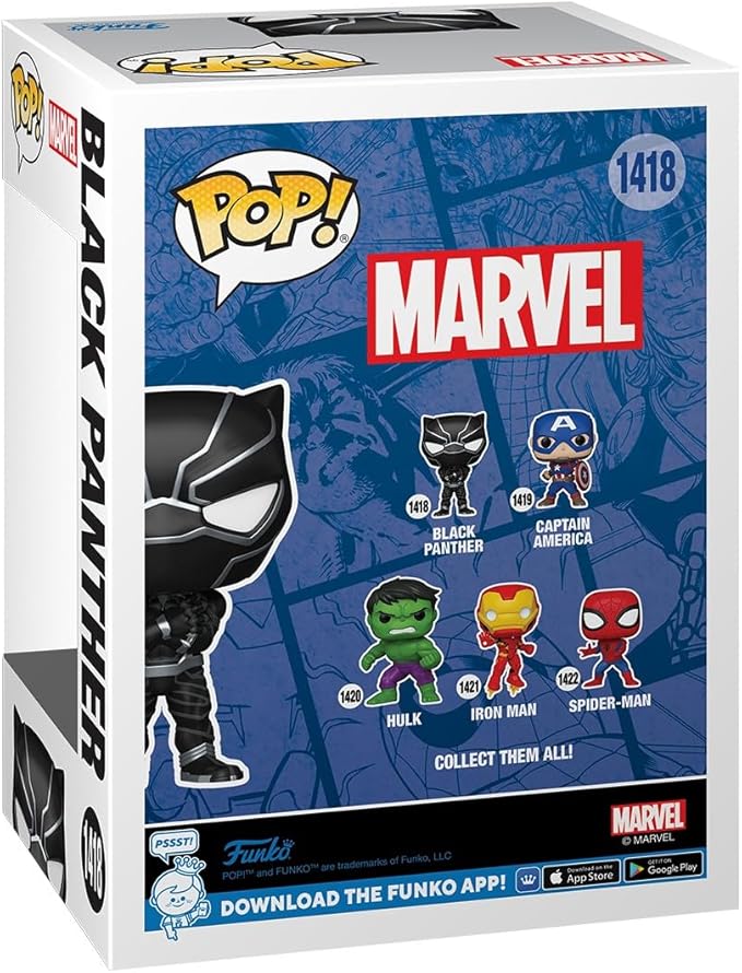 Funko Pop! Marvel: Black Panther - Marvel Comics - Collectable Vinyl Figure - Gift Idea - Official Merchandise - for Kids & Adults - Comic Books Fans - Model Figure for Collectors