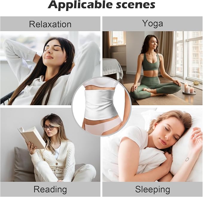 Kifmurase Castor Oil Pack Compress Wrap for Liver Detox, White Soft Cotton Organic Castor Oil Wrap for Stomach, Reusable and Mess-Free, Improve Sleep and Digestion(Castor Oil Not Included)