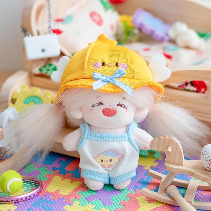 CALEMBOU Doll Clothes, Cute Macaron Animal Series Doll Clothing Suit for 15cm Plush Dolls, Kawaii 6.7 Inches Doll Accessories Toys Gifts for Girls(Only Clothes) (Yellow Duck)