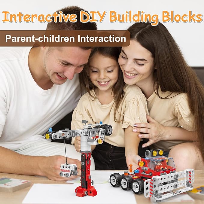 6-in-1 STEM Toys for 4 5 6 7 8+ Year Old Boy 187-Piece Educational Construction Blocks Stem Building Toys for Kids Ages 4-8 8-10 Creative Construction Toys Birthday Valentine Gift for Boy Girl