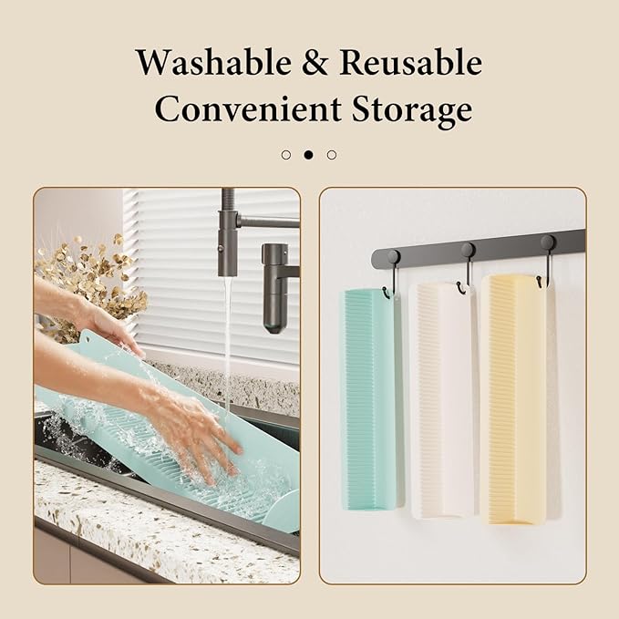 Bathtub Splash Guard, Silicone Toy Tray Holder Storage with 10 Strong Suction Cups, Bathtub Accessories Prevent Water Spills, Countertop Protectors for Tub, Bathroom Sink, Kitchen Sink 1 Pcs Green