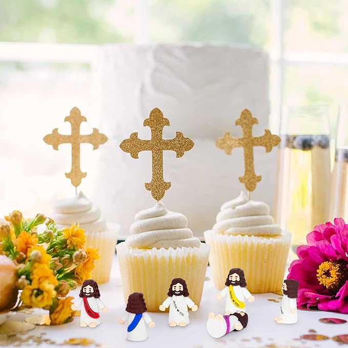 60PCS Little Jesus Figures Mini Jesus Figures Hide and Seek Religious Party Favors Sunday School Easter Egg Stuffers